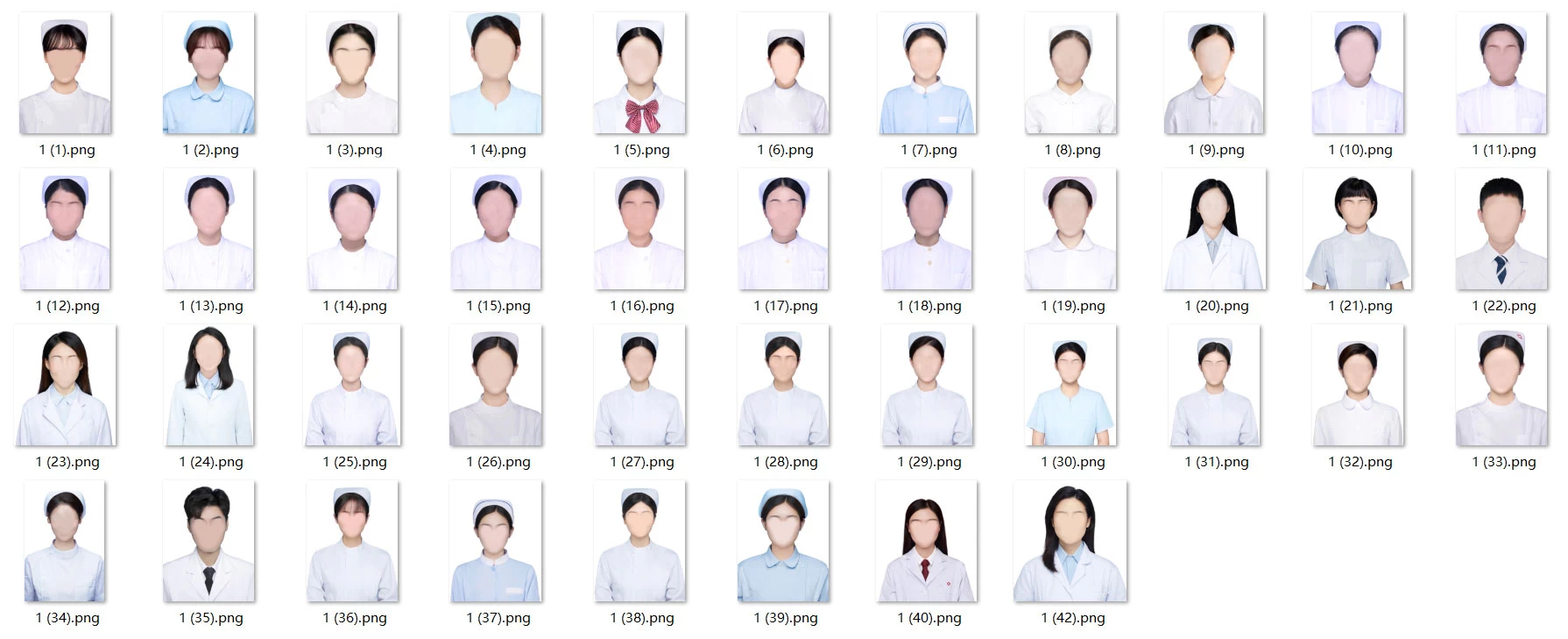 护士职业证件照素材，护士证件照换脸 PSD 文件素材