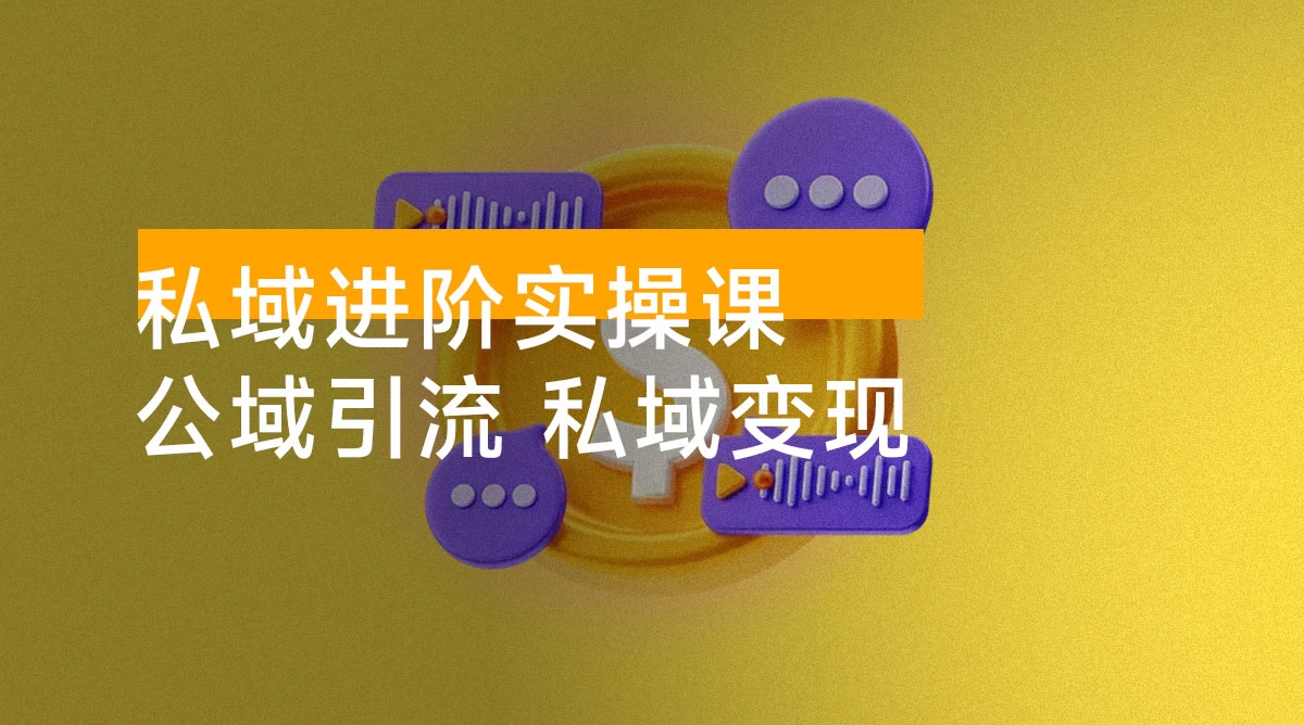 私域进阶实操课,公域引流、私域变现、持续复购